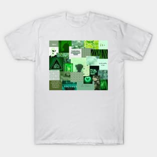 green aesthetic collage T-Shirt